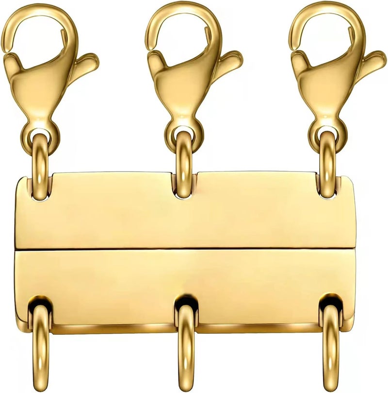 Qulltk Necklace Layering Clasp Magnetic Clasps for Jewelry, Gold and Silver Separator for Stackable Necklaces and Chains - Image 1